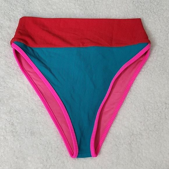 Beach Riot Emmy High Waisted Colorblock Bikini Bottom - Picture 5 of 10